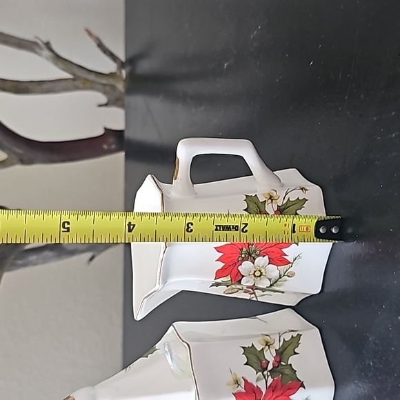 Christmas Sugar Bowl and Creamer Poinsettias Flowers Tub A - Picture 7 of 7